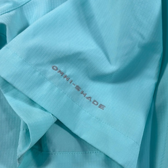 Columbia Men's Tamiami II Aqua Teal Short Sleeve Shirt - Picture 12 of 13